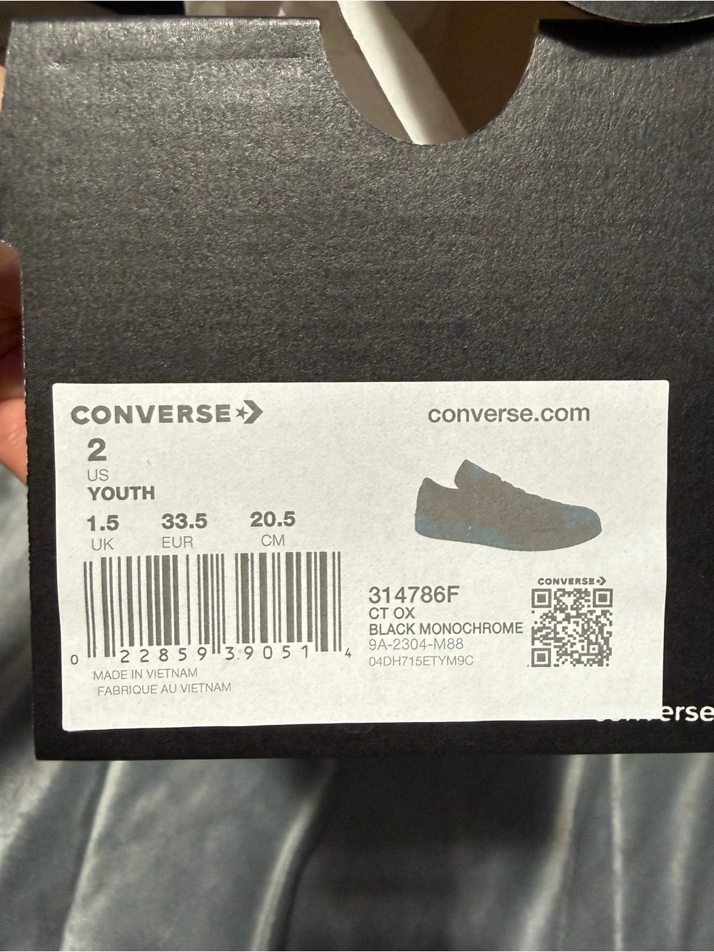 Converse Kids Black Low Top Canvas Sneakers